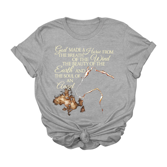God Made a Horse From the Breath of Wind Christian Horse Graphic Tee | Western Faith Shirt