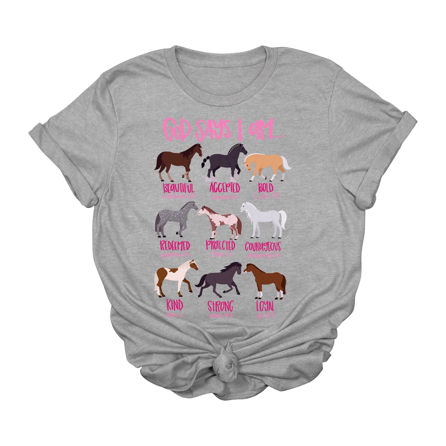 God Says I Am Horse Lover Christian Graphic Tee | Inspirational Cowgirl Faith Shirt