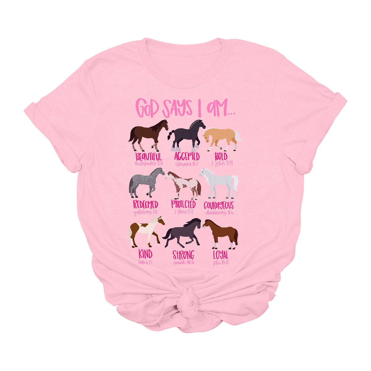 God Says I Am Horse Lover Christian Graphic Tee | Inspirational Cowgirl Faith Shirt
