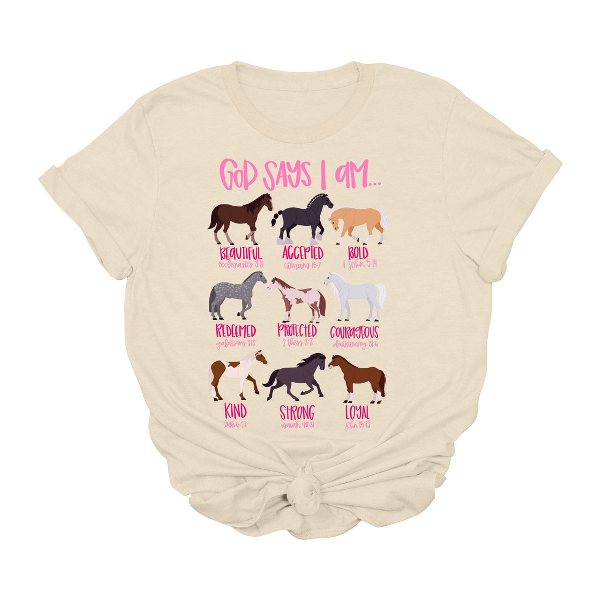 God Says I Am Horse Lover Christian Graphic Tee | Inspirational Cowgirl Faith Shirt