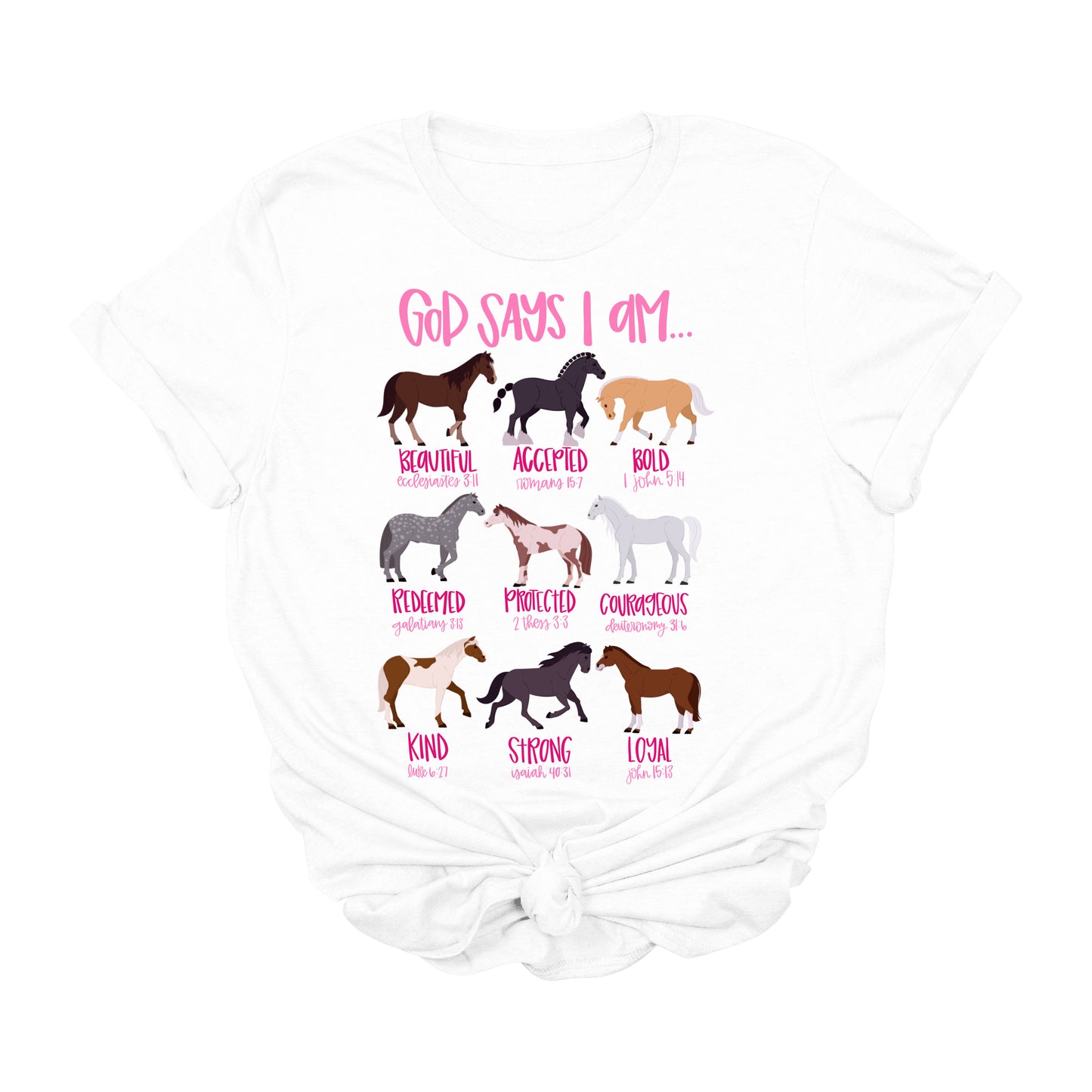 God Says I Am Horse Lover Christian Graphic Tee | Inspirational Cowgirl Faith Shirt