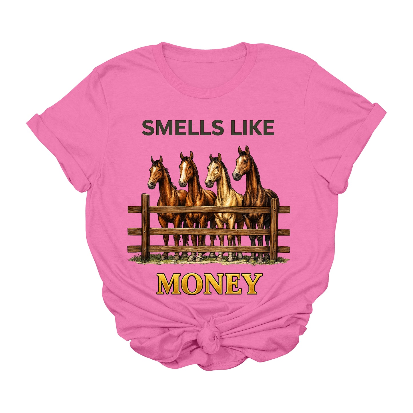 Smells Like Money Horse Graphic Tee | Funny Western Cowgirl T-Shirt