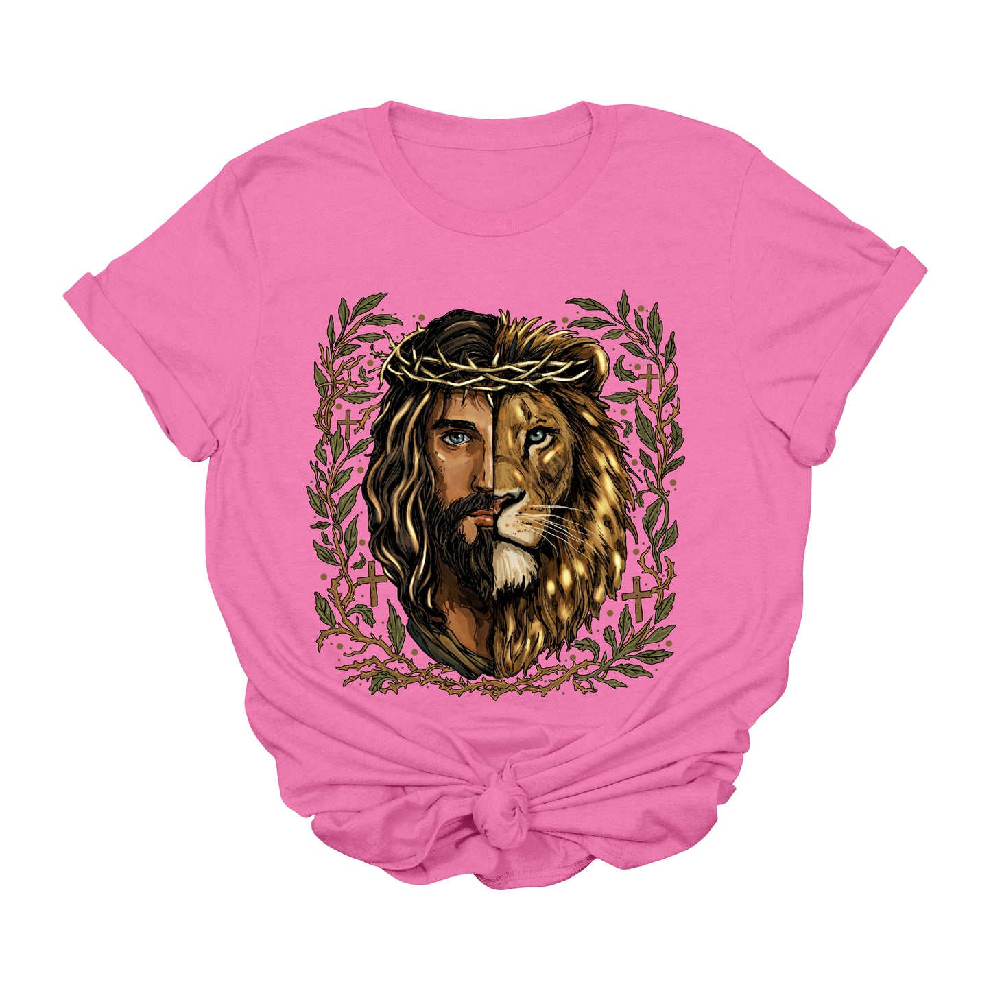 Jesus Lion Graphic Tee | Christian Faith Western T-Shirt | Lion of Judah Shirt