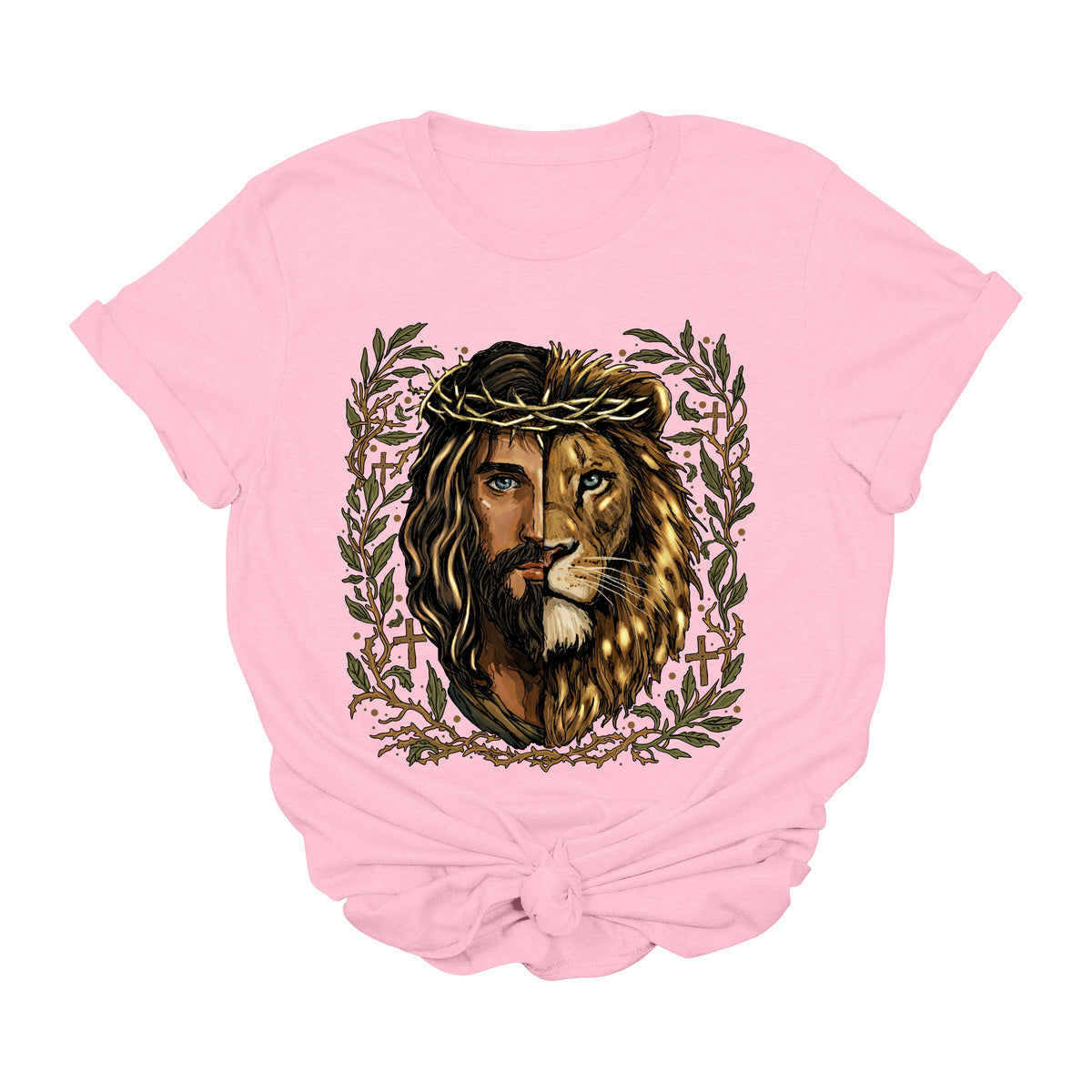 Jesus Lion Graphic Tee | Christian Faith Western T-Shirt | Lion of Judah Shirt