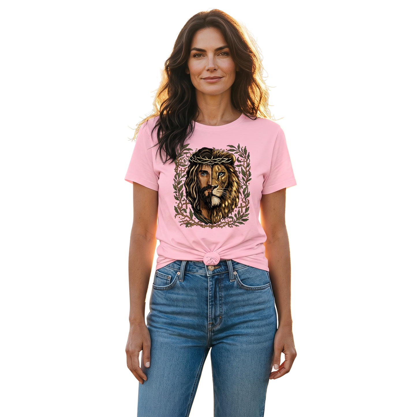 Jesus Lion Graphic Tee | Christian Faith Western T-Shirt | Lion of Judah Shirt