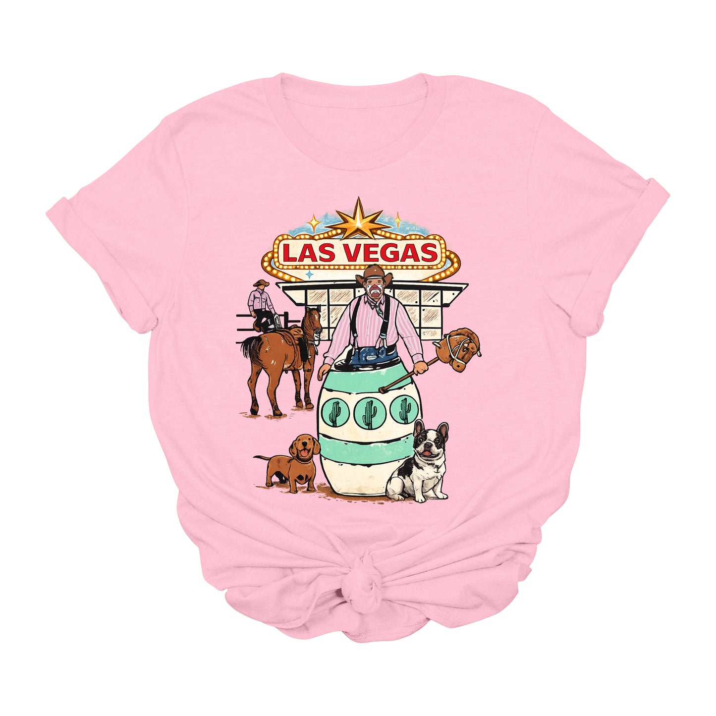 Las Vegas Rodeo Clown Graphic Tee | Western Cowboy Vegas Rodeo Shirt