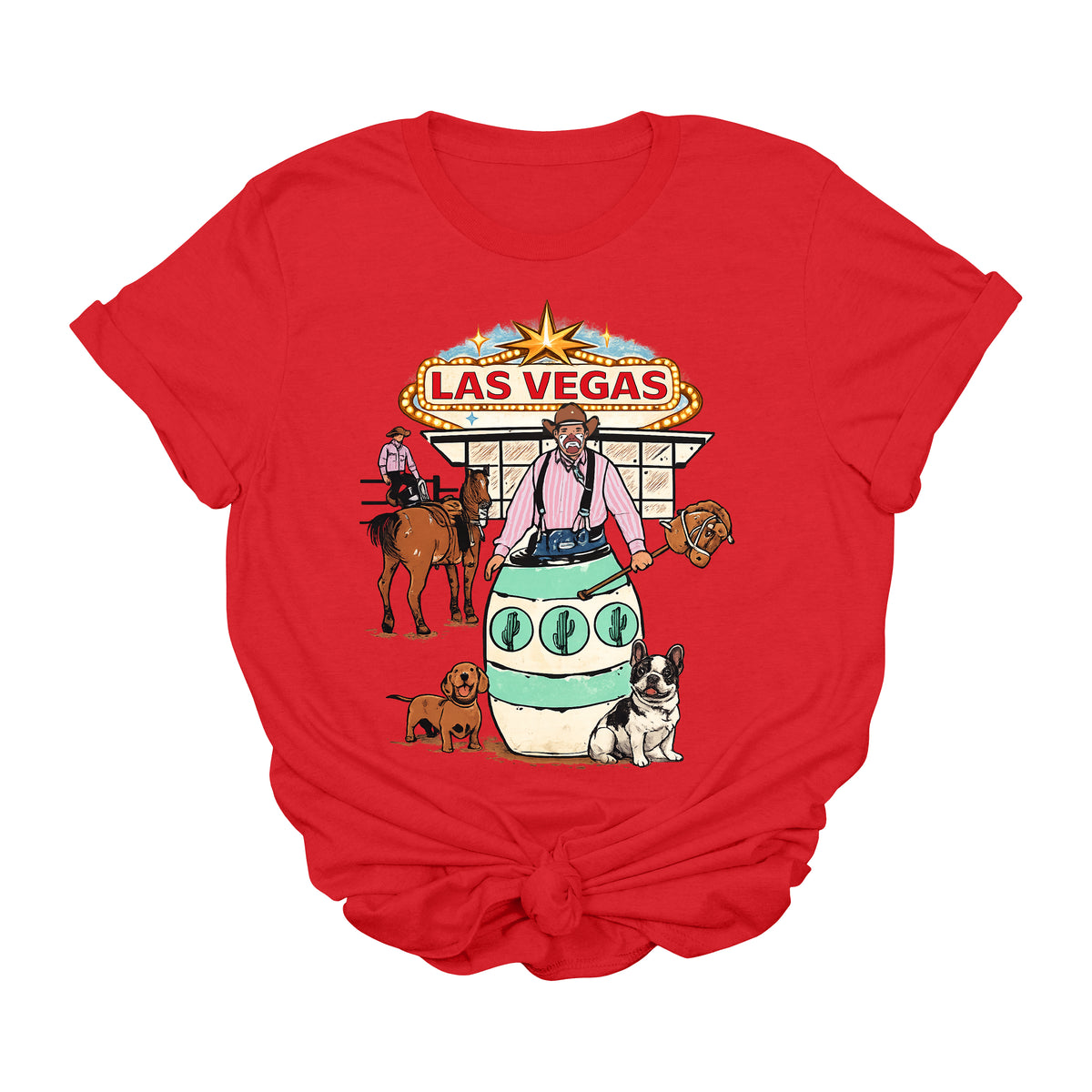 Las Vegas Rodeo Clown Graphic Tee | Western Cowboy Vegas Rodeo Shirt