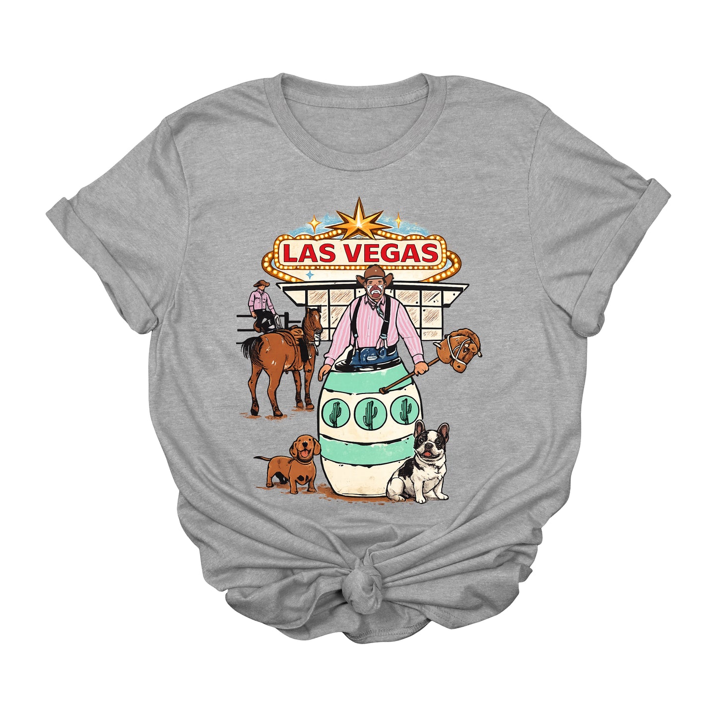 Las Vegas Rodeo Clown Graphic Tee | Western Cowboy Vegas Rodeo Shirt