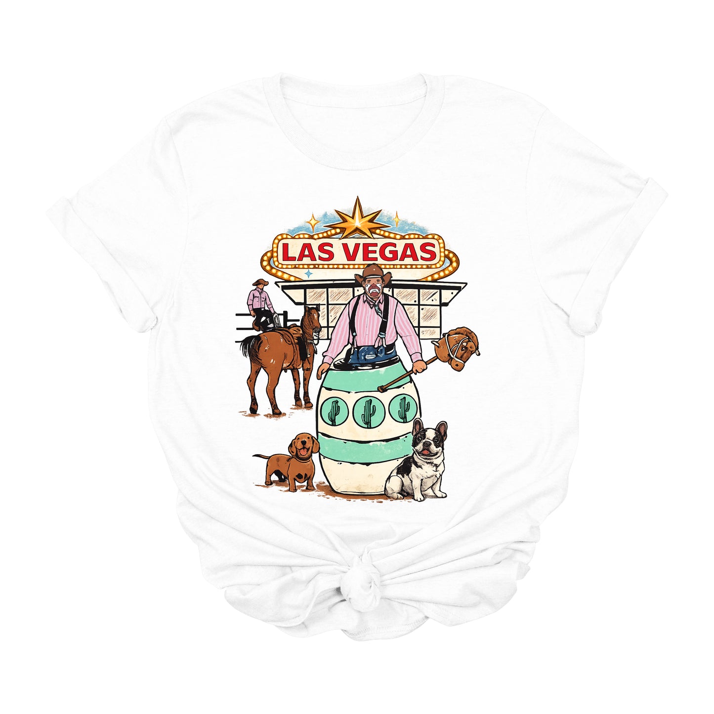 Las Vegas Rodeo Clown Graphic Tee | Western Cowboy Vegas Rodeo Shirt