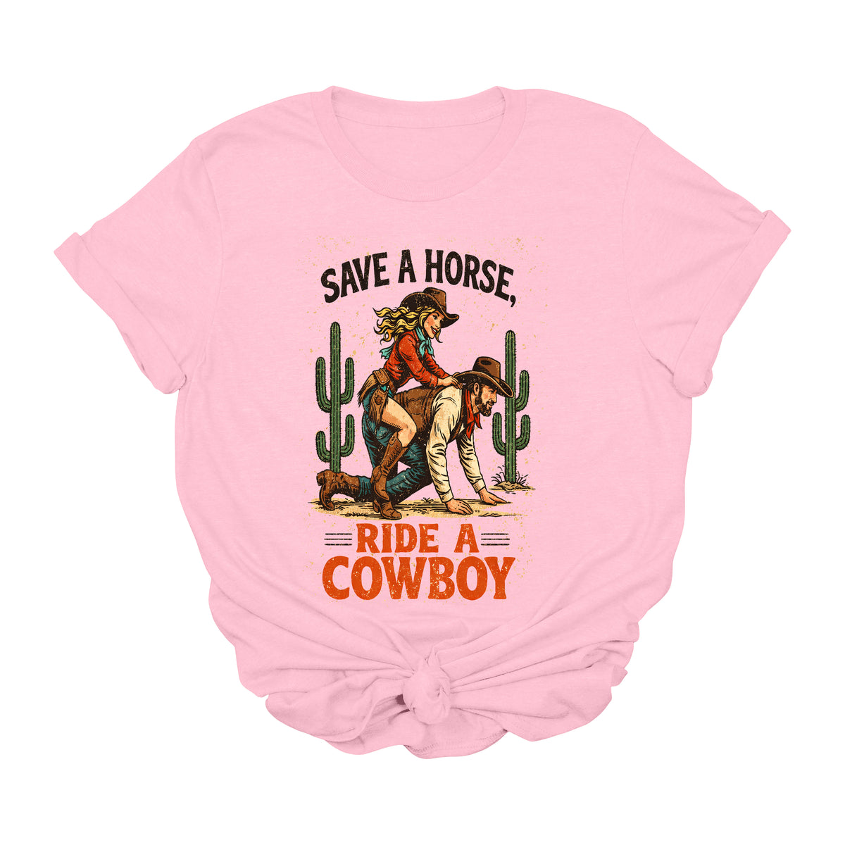 Save a Horse Ride a Cowboy Graphic Tee | Funny Western Cowgirl Shirt