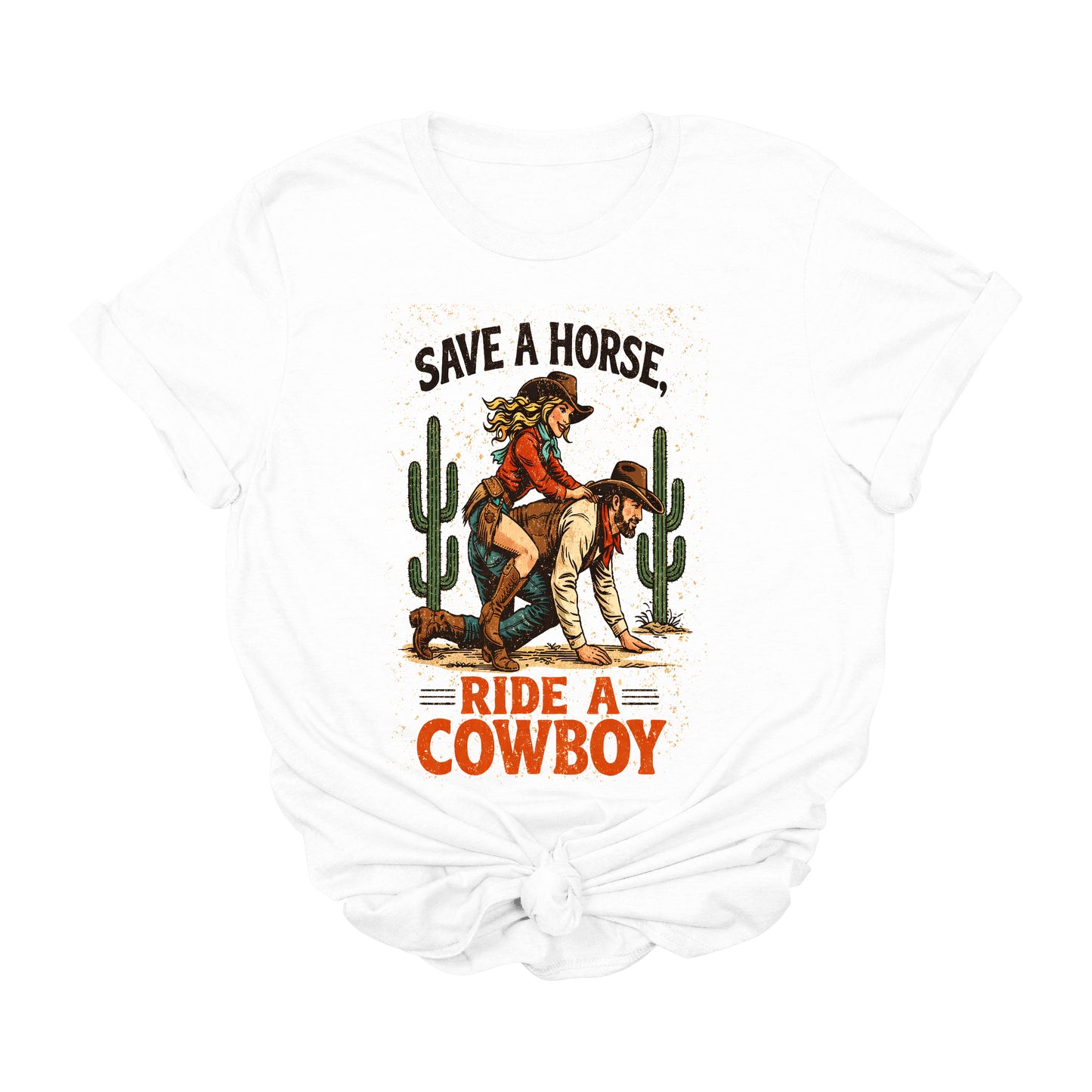 Save a Horse Ride a Cowboy Graphic Tee | Funny Western Cowgirl Shirt