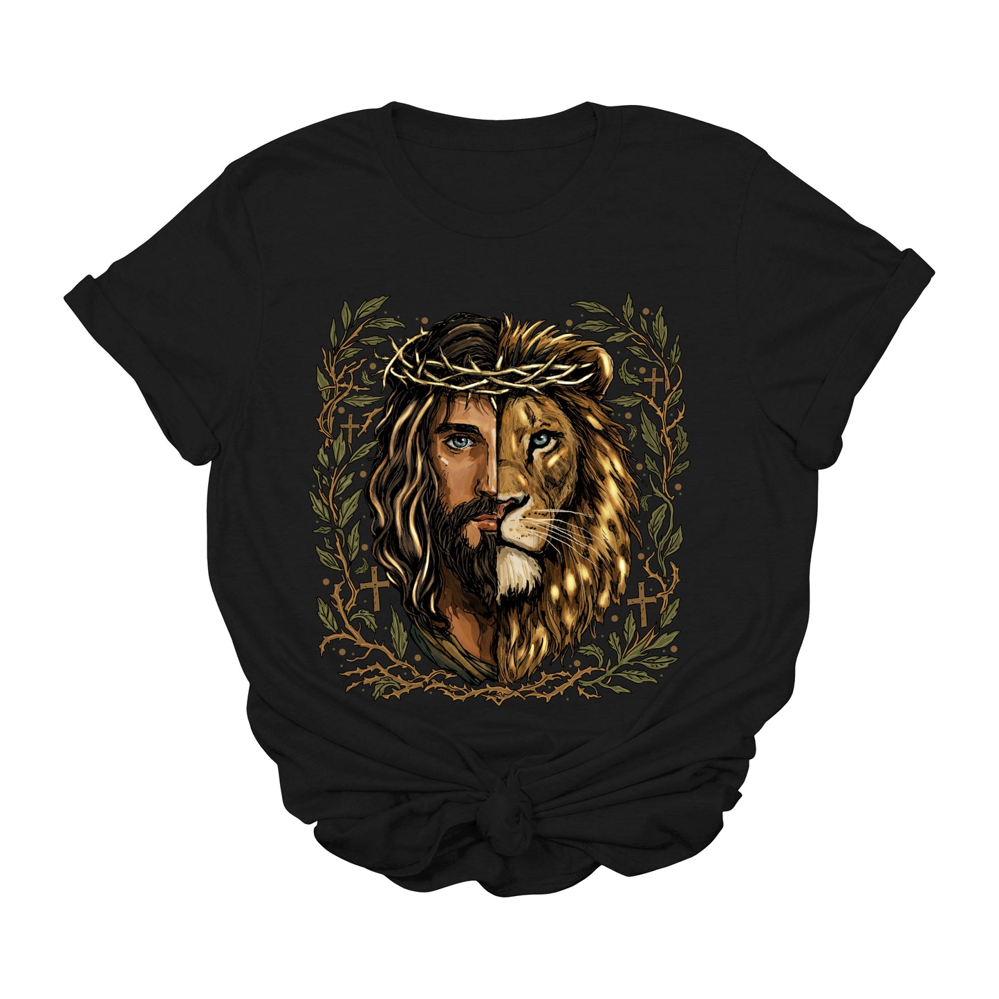 Jesus Lion Graphic Tee | Christian Faith Western T-Shirt | Lion of Judah Shirt
