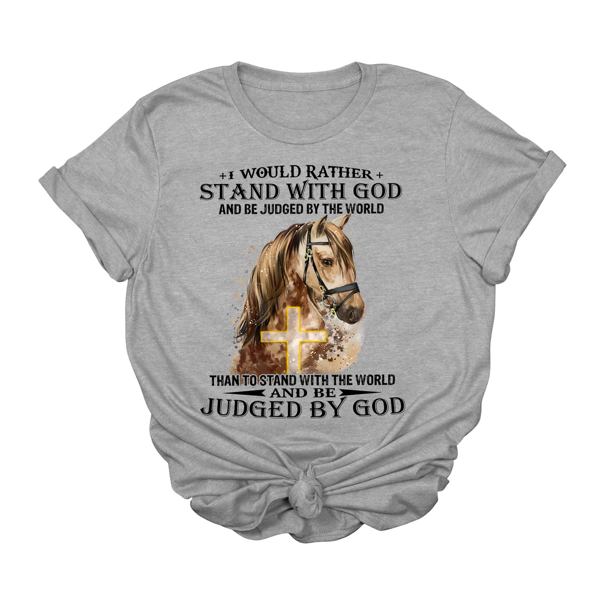 Stand With God Western Horse Graphic Tee | Christian Cowgirl Faith Shirt