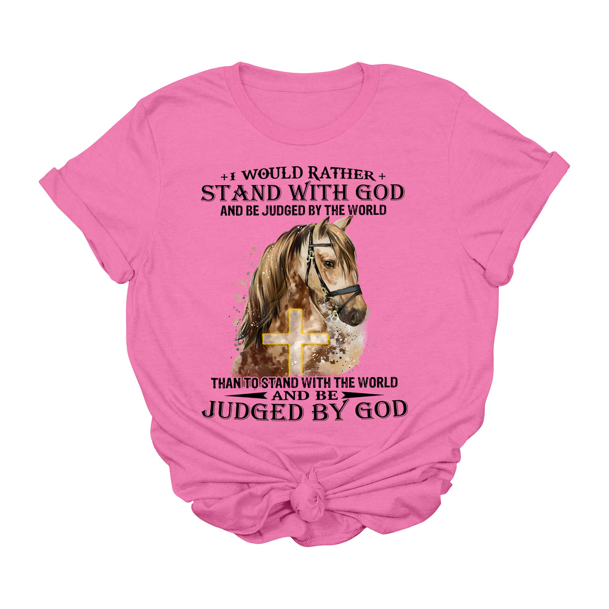 Stand With God Western Horse Graphic Tee | Christian Cowgirl Faith Shirt