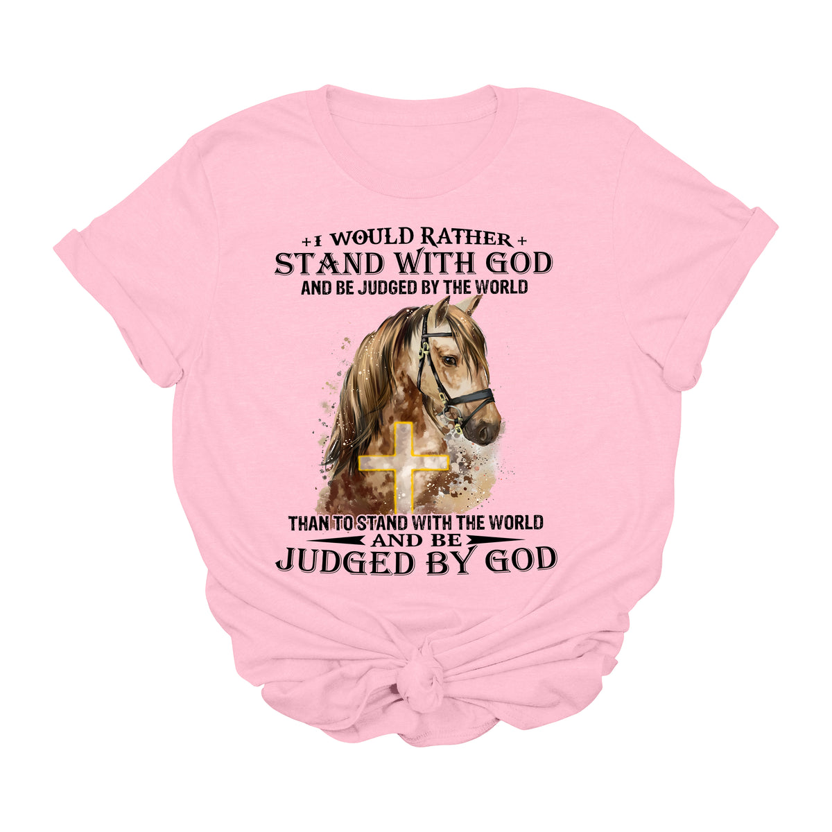 Stand With God Western Horse Graphic Tee | Christian Cowgirl Faith Shirt