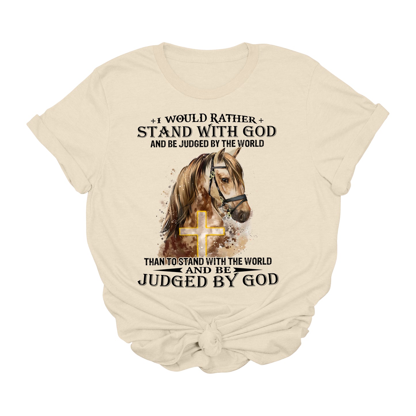 Stand With God Western Horse Graphic Tee | Christian Cowgirl Faith Shirt