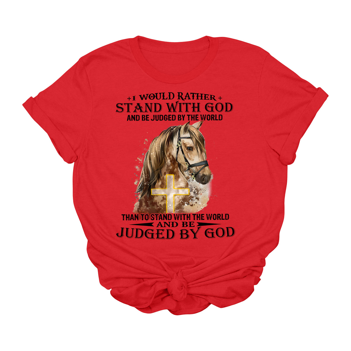 Stand With God Western Horse Graphic Tee | Christian Cowgirl Faith Shirt