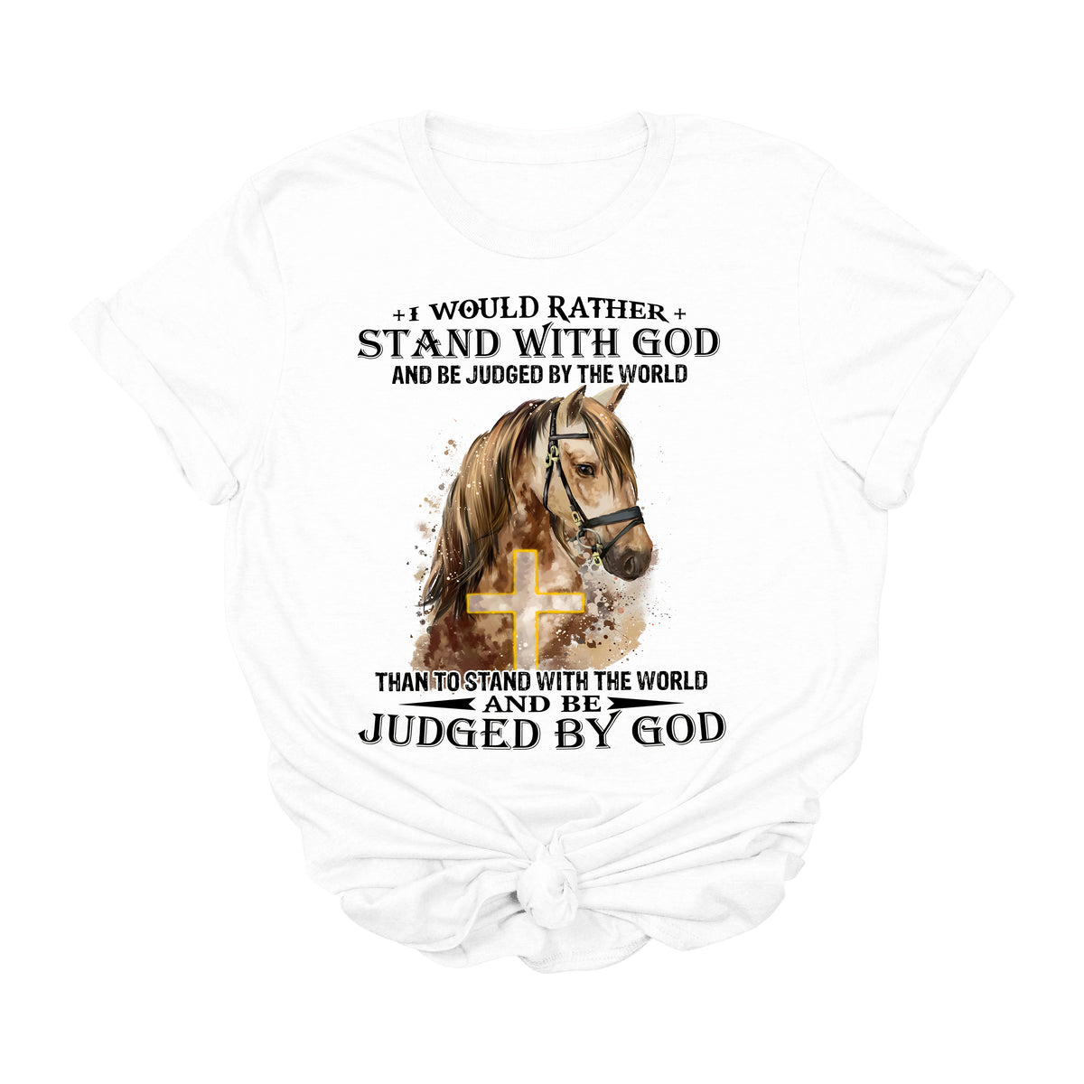 Stand With God Western Horse Graphic Tee | Christian Cowgirl Faith Shirt