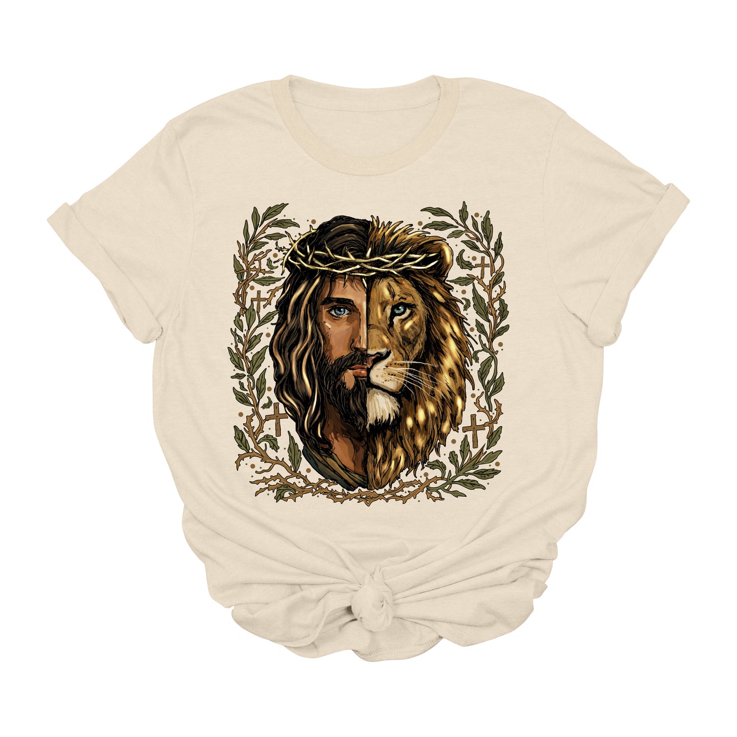 Jesus Lion Graphic Tee | Christian Faith Western T-Shirt | Lion of Judah Shirt