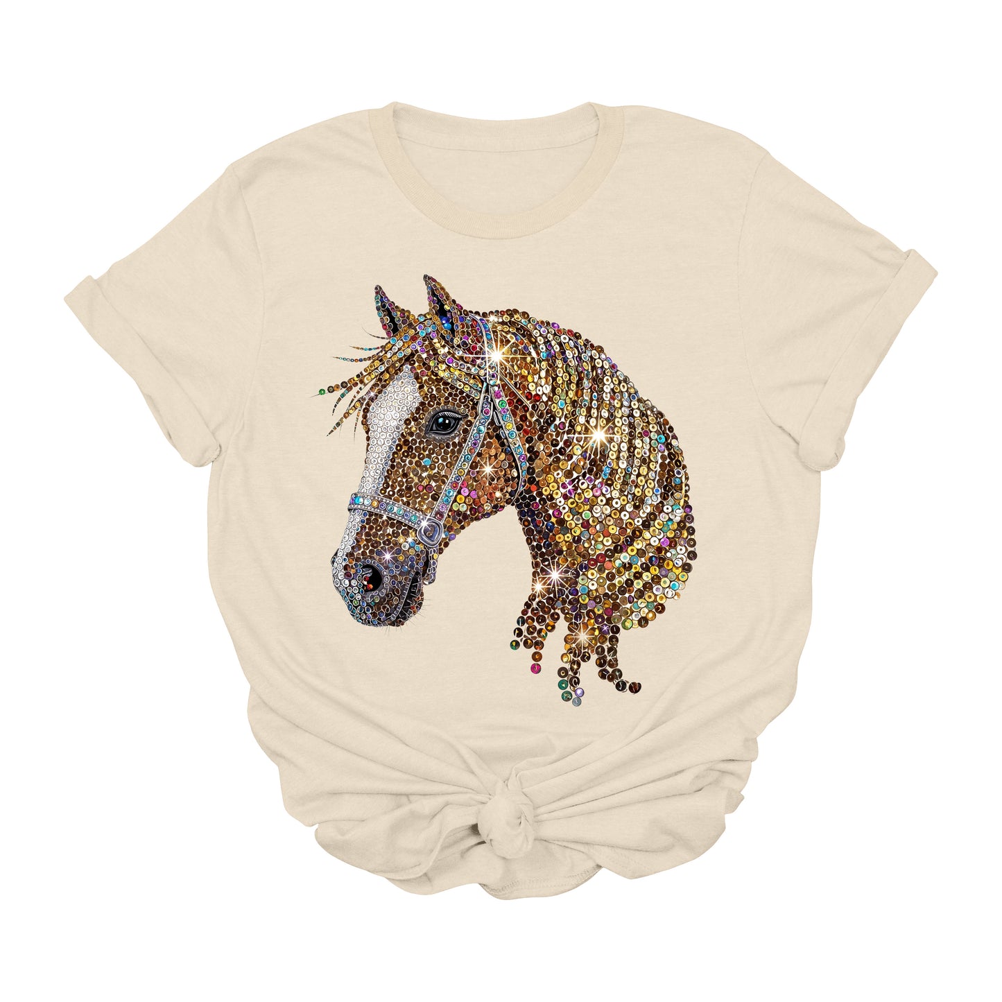 Sequin Diamond Horse Graphic Tee | Glam Western Cowgirl Bling T-Shirt