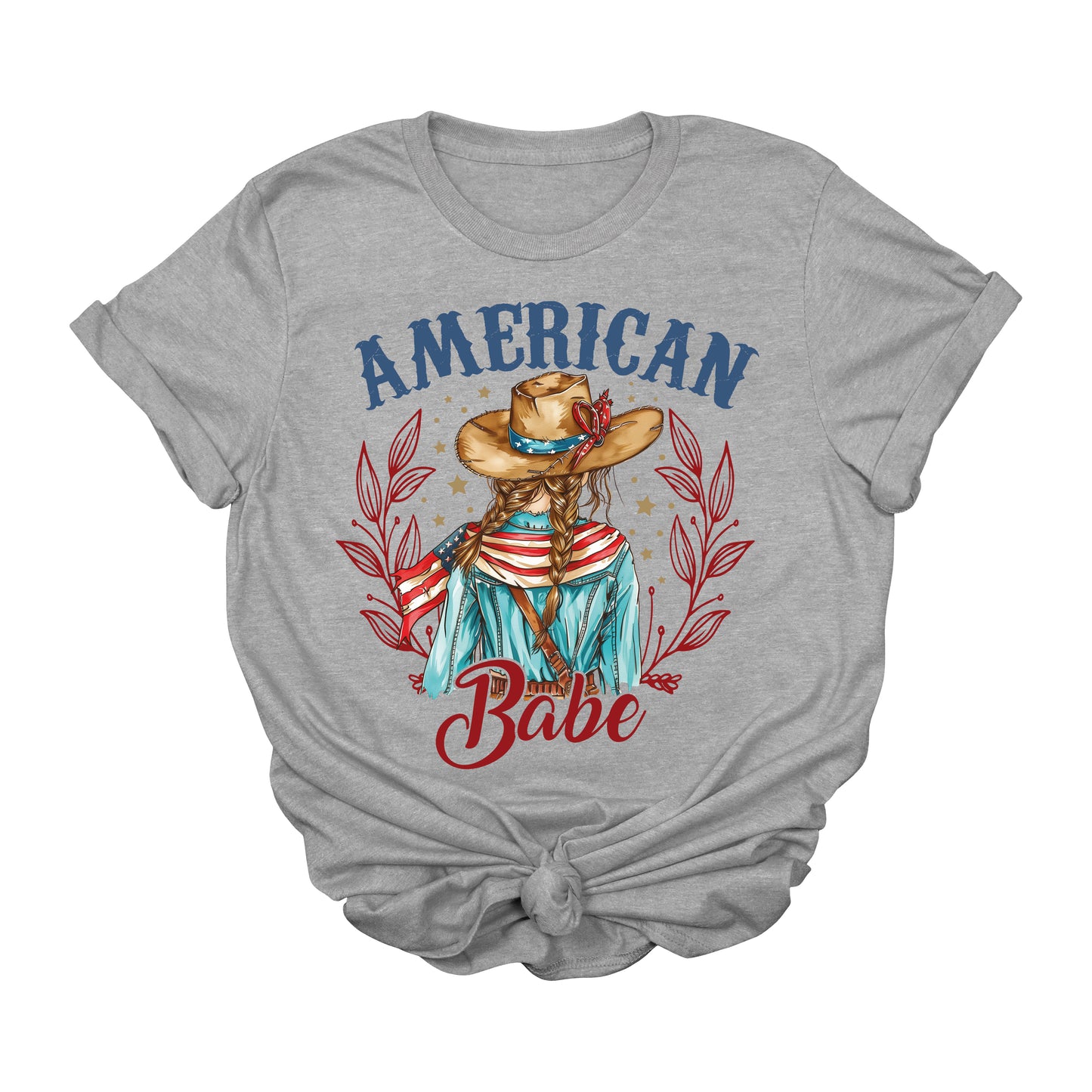 American Babe Cowgirl Graphic Tee – Western Patriotic 4th of July Shirt for Women