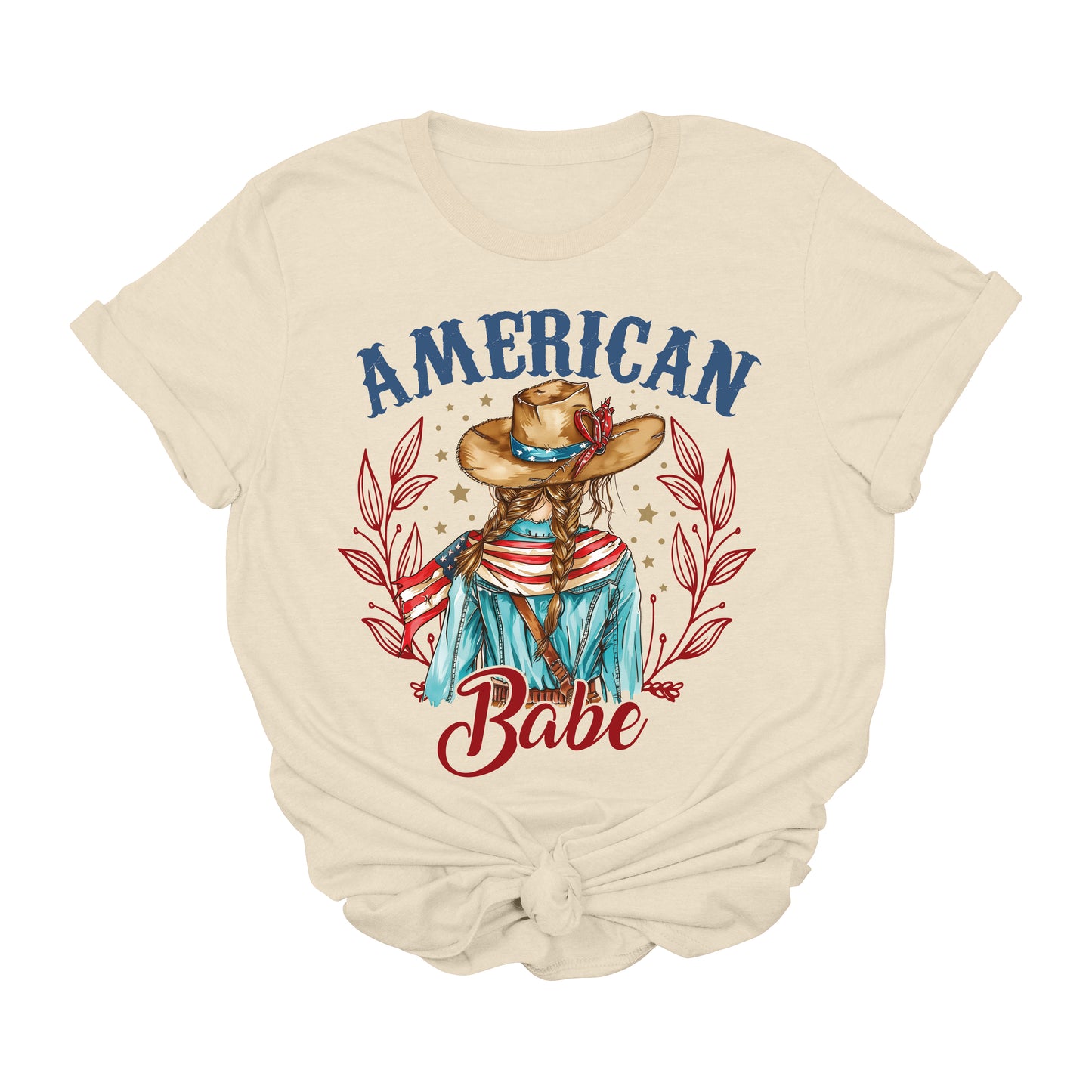 American Babe Cowgirl Graphic Tee – Western Patriotic 4th of July Shirt for Women