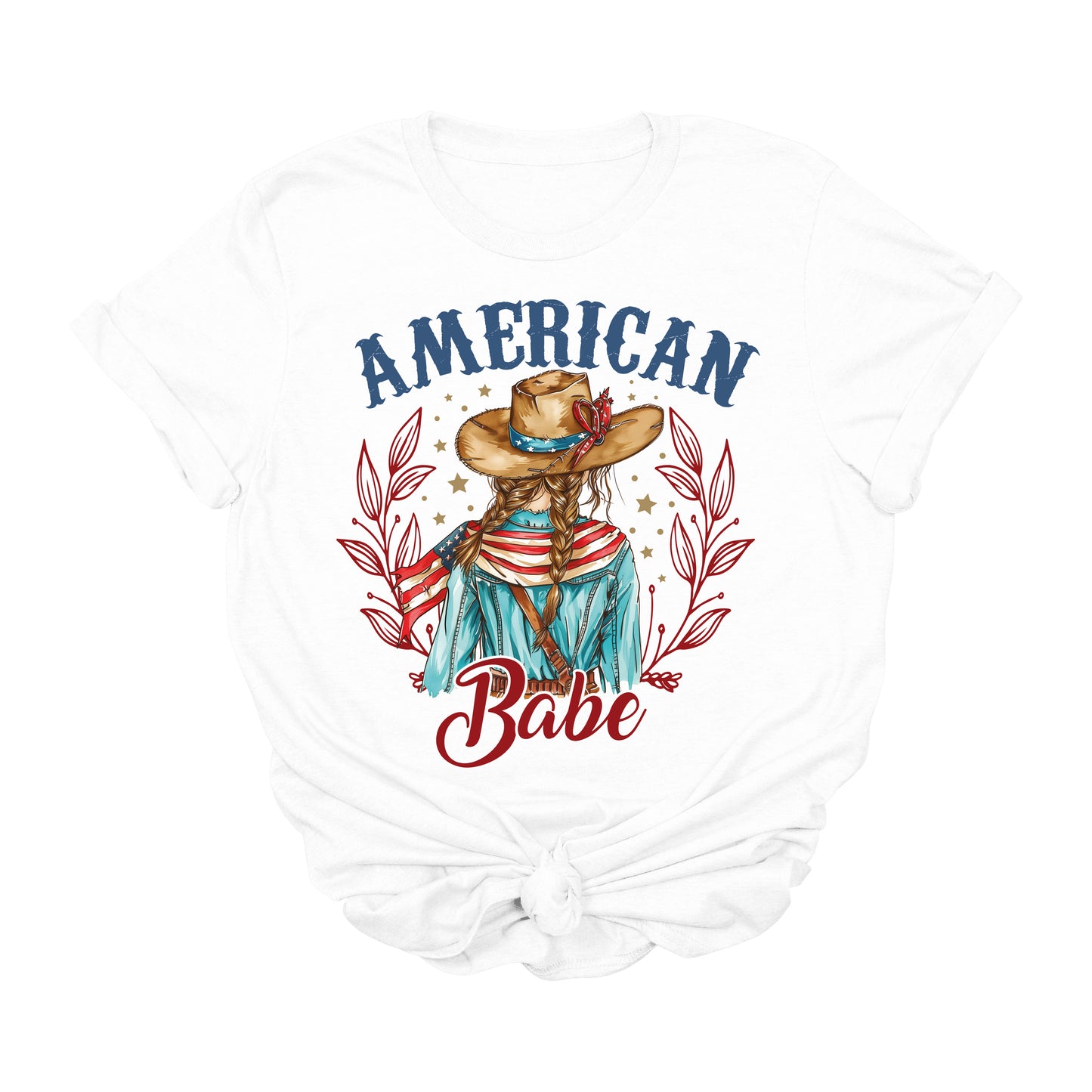 American Babe Cowgirl Graphic Tee – Western Patriotic 4th of July Shirt for Women