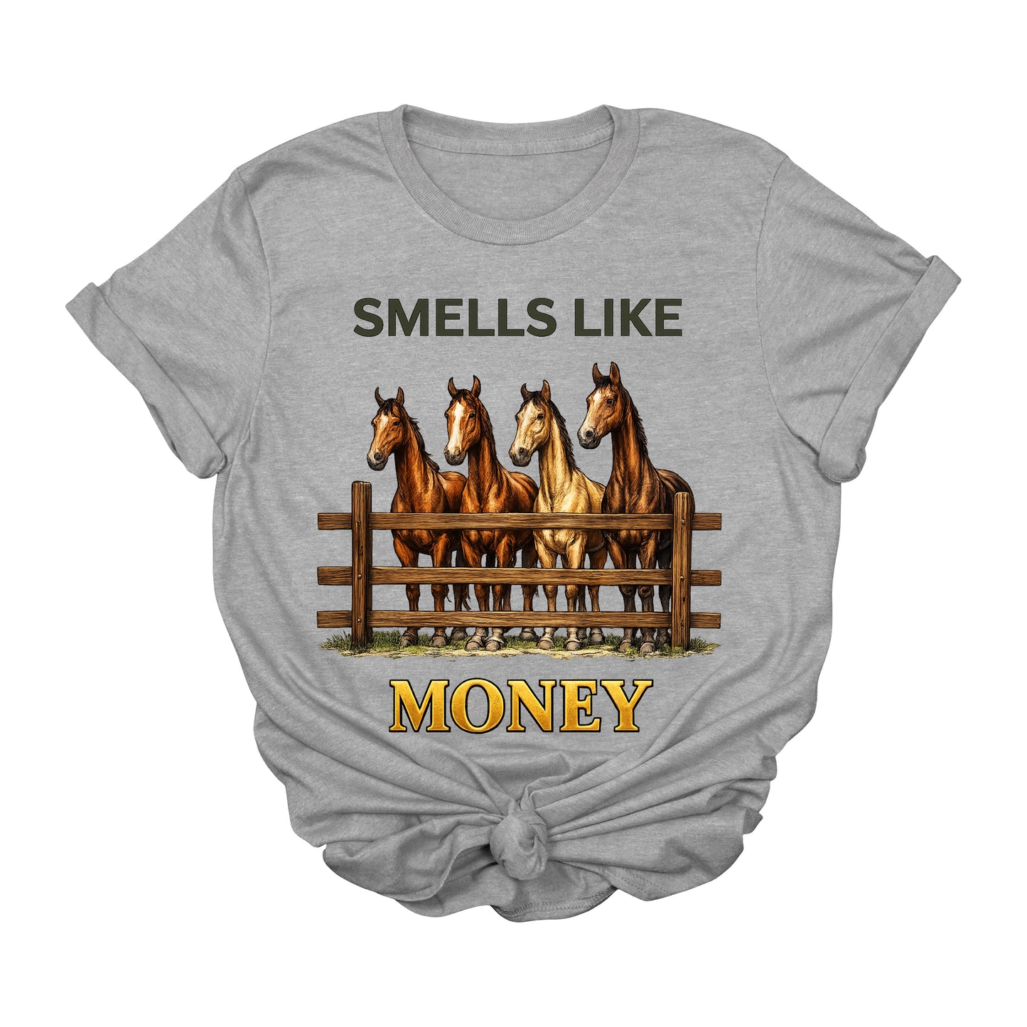 Smells Like Money Horse Graphic Tee | Funny Western Cowgirl T-Shirt